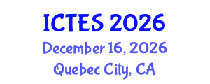International Conference on Teaching and Education Sciences (ICTES) December 16, 2026 - Quebec City, Canada International Conference on Teaching and Education Sciences (ICTES) December 16, 2026 - Quebec City, Canada