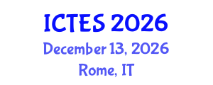 International Conference on Teaching and Education Sciences (ICTES) December 13, 2026 - Rome, Italy International Conference on Teaching and Education Sciences (ICTES) December 13, 2026 - Rome, Italy