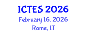 International Conference on Teaching and Education Sciences (ICTES) February 16, 2026 - Rome, Italy International Conference on Teaching and Education Sciences (ICTES) February 16, 2026 - Rome, Italy