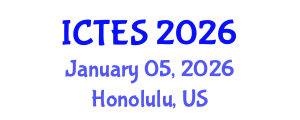 International Conference on Teaching and Education Sciences (ICTES) January 05, 2026 - Honolulu, United States International Conference on Teaching and Education Sciences (ICTES) January 05, 2026 - Honolulu, United States