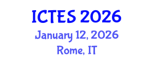International Conference on Teaching and Education Sciences (ICTES) January 12, 2026 - Rome, Italy International Conference on Teaching and Education Sciences (ICTES) January 12, 2026 - Rome, Italy