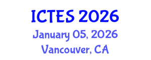 International Conference on Teaching and Education Sciences (ICTES) January 05, 2026 - Vancouver, Canada International Conference on Teaching and Education Sciences (ICTES) January 05, 2026 - Vancouver, Canada