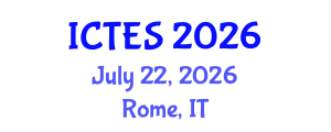 International Conference on Teaching and Education Sciences (ICTES) July 22, 2026 - Rome, Italy International Conference on Teaching and Education Sciences (ICTES) July 22, 2026 - Rome, Italy