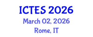 International Conference on Teaching and Education Sciences (ICTES) March 02, 2026 - Rome, Italy International Conference on Teaching and Education Sciences (ICTES) March 02, 2026 - Rome, Italy