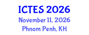 International Conference on Teaching and Education Sciences (ICTES) November 11, 2026 - Phnom Penh, Cambodia International Conference on Teaching and Education Sciences (ICTES) November 11, 2026 - Phnom Penh, Cambodia