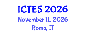 International Conference on Teaching and Education Sciences (ICTES) November 11, 2026 - Rome, Italy International Conference on Teaching and Education Sciences (ICTES) November 11, 2026 - Rome, Italy