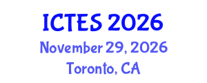 International Conference on Teaching and Education Sciences (ICTES) November 29, 2026 - Toronto, Canada International Conference on Teaching and Education Sciences (ICTES) November 29, 2026 - Toronto, Canada