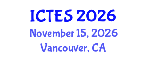 International Conference on Teaching and Education Sciences (ICTES) November 15, 2026 - Vancouver, Canada International Conference on Teaching and Education Sciences (ICTES) November 15, 2026 - Vancouver, Canada