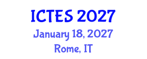 International Conference on Teaching and Education Sciences (ICTES) January 18, 2027 - Rome, Italy International Conference on Teaching and Education Sciences (ICTES) January 18, 2027 - Rome, Italy