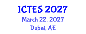 International Conference on Teaching and Education Sciences (ICTES) March 22, 2027 - Dubai, United Arab Emirates International Conference on Teaching and Education Sciences (ICTES) March 22, 2027 - Dubai, United Arab Emirates