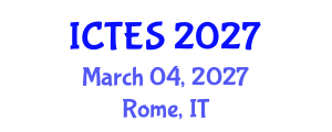 International Conference on Teaching and Education Sciences (ICTES) March 04, 2027 - Rome, Italy International Conference on Teaching and Education Sciences (ICTES) March 04, 2027 - Rome, Italy