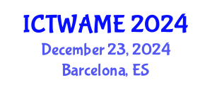 International Conference on Technologies in Water, Agriculture Microbiology and Ecotoxicology (ICTWAME) December 23, 2024 - Barcelona, Spain