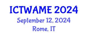 International Conference on Technologies in Water, Agriculture Microbiology and Ecotoxicology (ICTWAME) September 12, 2024 - Rome, Italy