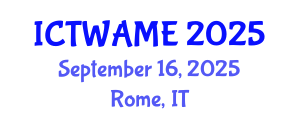 International Conference on Technologies in Water, Agriculture Microbiology and Ecotoxicology (ICTWAME) September 16, 2025 - Rome, Italy