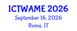 International Conference on Technologies in Water, Agriculture Microbiology and Ecotoxicology (ICTWAME) September 16, 2026 - Rome, Italy