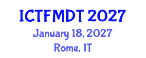 International Conference on Textiles and Fashion: Materials, Design and Technology (ICTFMDT) January 18, 2027 - Rome, Italy International Conference on Textiles and Fashion: Materials, Design and Technology (ICTFMDT) January 18, 2027 - Rome, Italy