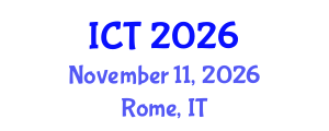 International Conference on Toxicology (ICT) November 11, 2026 - Rome, Italy International Conference on Toxicology (ICT) November 11, 2026 - Rome, Italy
