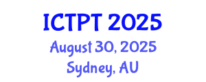 International Conference on Transportation Planning and Technology (ICTPT) August 30, 2025 - Sydney, Australia
