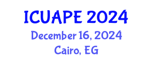 International Conference on Urban Air Pollution and Environment (ICUAPE) December 16, 2024 - Cairo, Egypt
