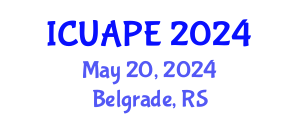 International Conference on Urban Air Pollution and Environment (ICUAPE) May 20, 2024 - Belgrade, Serbia