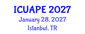 International Conference on Urban Air Pollution and Environment (ICUAPE) January 28, 2027 - Istanbul, Turkey International Conference on Urban Air Pollution and Environment (ICUAPE) January 28, 2027 - Istanbul, Turkey