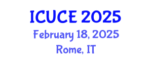 International Conference on Urban and Civil Engineering (ICUCE) February 18, 2025 - Rome, Italy