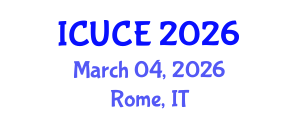 International Conference on Urban and Civil Engineering (ICUCE) March 04, 2026 - Rome, Italy