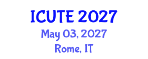 International Conference on Urban and Public Transportation Engineering (ICUTE) May 03, 2027 - Rome, Italy International Conference on Urban and Public Transportation Engineering (ICUTE) May 03, 2027 - Rome, Italy
