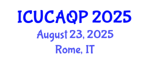International Conference on Urban Climate, Air Quality and Pollution (ICUCAQP) August 23, 2025 - Rome, Italy