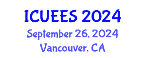 International Conference on Urban Earthquake Engineering and Seismology (ICUEES) September 26, 2024 - Vancouver, Canada