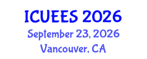 International Conference on Urban Earthquake Engineering and Seismology (ICUEES) September 23, 2026 - Vancouver, Canada