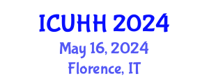 International Conference on Urban Hydrology and Hydraulics (ICUHH) May 16, 2024 - Florence, Italy