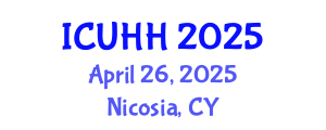 International Conference on Urban Hydrology and Hydraulics (ICUHH) April 26, 2025 - Nicosia, Cyprus