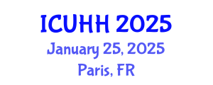 International Conference on Urban Hydrology and Hydraulics (ICUHH) January 25, 2025 - Paris, France