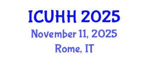 International Conference on Urban Hydrology and Hydraulics (ICUHH) November 11, 2025 - Rome, Italy