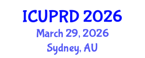 International Conference on Urban Planning and Regional Development (ICUPRD) March 29, 2026 - Sydney, Australia