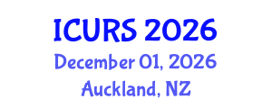 International Conference on Urban Regeneration and Sustainability (ICURS) December 01, 2026 - Auckland, New Zealand International Conference on Urban Regeneration and Sustainability (ICURS) December 01, 2026 - Auckland, New Zealand