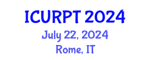 International Conference on Urban, Regional Planning and Transportation (ICURPT) July 22, 2024 - Rome, Italy
