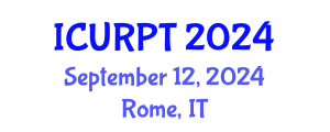 International Conference on Urban, Regional Planning and Transportation (ICURPT) September 12, 2024 - Rome, Italy