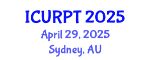 International Conference on Urban, Regional Planning and Transportation (ICURPT) April 29, 2025 - Sydney, Australia