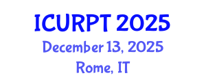 International Conference on Urban, Regional Planning and Transportation (ICURPT) December 13, 2025 - Rome, Italy