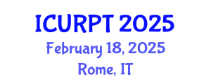 International Conference on Urban, Regional Planning and Transportation (ICURPT) February 18, 2025 - Rome, Italy