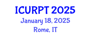 International Conference on Urban, Regional Planning and Transportation (ICURPT) January 18, 2025 - Rome, Italy