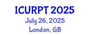 International Conference on Urban, Regional Planning and Transportation (ICURPT) July 26, 2025 - London, United Kingdom