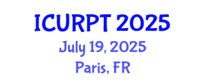 International Conference on Urban, Regional Planning and Transportation (ICURPT) July 19, 2025 - Paris, France