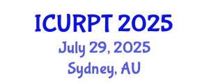 International Conference on Urban, Regional Planning and Transportation (ICURPT) July 29, 2025 - Sydney, Australia