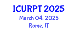 International Conference on Urban, Regional Planning and Transportation (ICURPT) March 04, 2025 - Rome, Italy