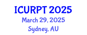 International Conference on Urban, Regional Planning and Transportation (ICURPT) March 29, 2025 - Sydney, Australia