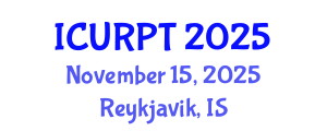 International Conference on Urban, Regional Planning and Transportation (ICURPT) November 15, 2025 - Reykjavik, Iceland