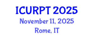 International Conference on Urban, Regional Planning and Transportation (ICURPT) November 11, 2025 - Rome, Italy